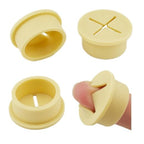 HAHIYO 4Pcs 1Inch/25mm Yellow Flexible Rubber Desk Grommet Wire Grommet Cable Management Cord Hole Cover Desk Wire Hole Insert Wire Organizer for Computer Office Home School Equipment Systems