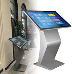 22" LCD Digital Signage Kiosk with Capacitive Touch Screen, K-Style Stand for Mall Navigation, Self-Ordering, Advertising - Black Display Solution