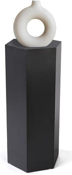 Displays2go Hexagon Riser Pedestal, Laminate, 30-inch Tall - Black (SMHEXPD30BLK)
