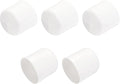 uxcell 5pcs Rubber End Caps 38mm ID Vinyl Round Tube Bolt Cap Cover Screw Thread Protectors White