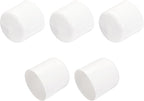 uxcell 5pcs Rubber End Caps 35mm ID Vinyl Round Tube Bolt Cap Cover Screw Thread Protectors White