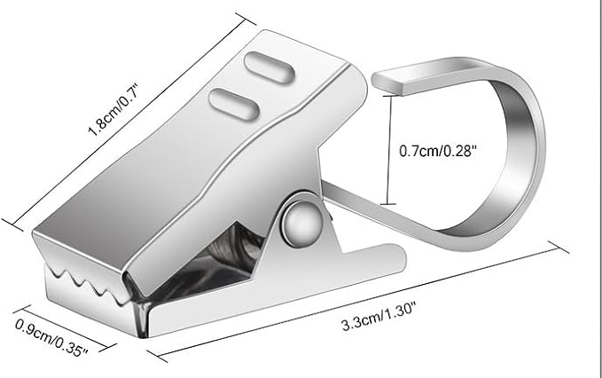 Curtain Clips, 100 Pack Stainless Steel Light Clips for Outside String Lights Party Decor Hanging Photo Camping Tents Arts Crafts Display