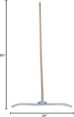 MARSHALLTOWN Asphalt Squeegee, 24 Inch Neoprene Curved Blade, 60 Inch Wood Handle, Spread Sealer Over Asphalt, Reversible, RED700247