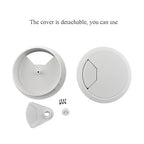 HAHIYO 2Pcs 3.15Inch/80mm White ABS Plastic Sector-Shaped Desk Grommet Wire Grommet Cable Management Cord Hole Cover Desk Wire Hole Insert Wire Organizer for Computer Office Home Equipment System