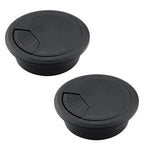 2 Pcs Desk Grommet 2" / 50 mm, Desk Cord Hole Cover, Cable Grommet ABS Plastic, Desk Hole Grommet for Home & Office Pc, Detachable Adjustable Cable Cord Organizer-Black