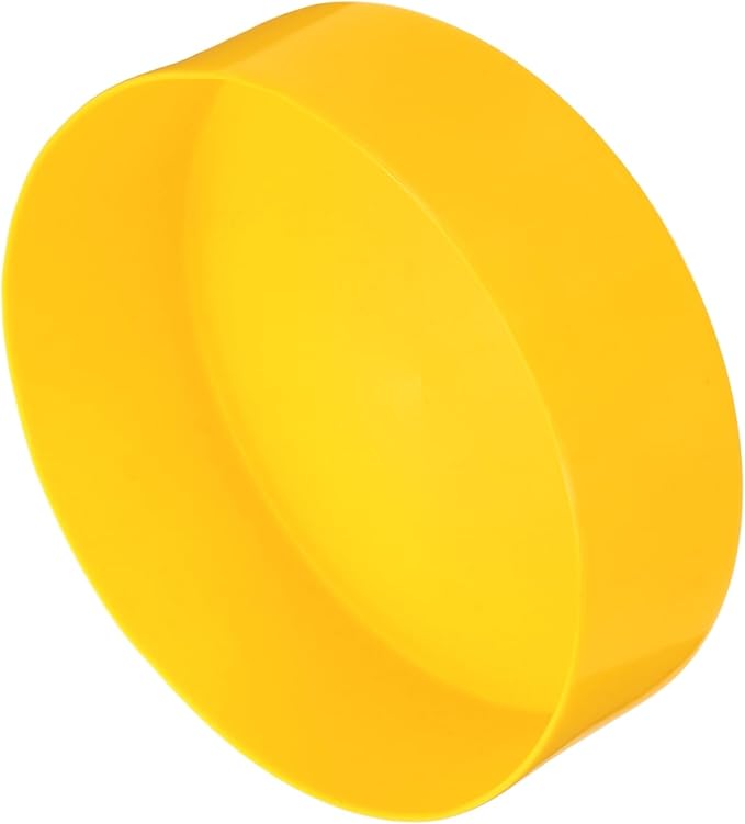 uxcell 4pcs Rubber End Caps 180mm(7 Inch) ID Vinyl Round End Cap Cover Screw Thread Protectors Yellow, 50mm Height