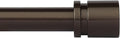 Curtain Rods for Windows 16 to 120 Inches Adjustable Length 1 Inch Diameter Window Curtain Rod with Aluminium End Cap, Antique Bronze