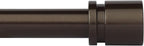 Curtain Rods for Windows 16 to 120 Inches Adjustable Length 1 Inch Diameter Window Curtain Rod with Aluminium End Cap, Antique Bronze