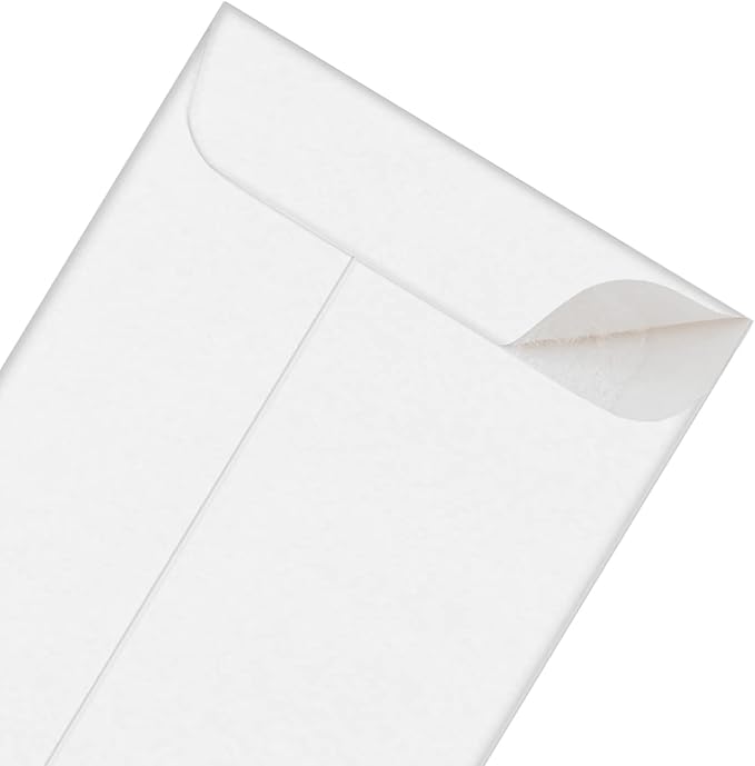 500 PCS #3 Coin Envelopes, 2-1/2'' x 4-1/4'' inches White Kraft Envelopes Classic Small Parts Envelopes with Self Adhesive Gummed Flap for Coins, Cash, Credit Cards, Seeds