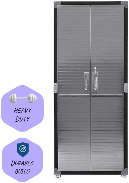 Heavy Duty Storage Solid Stainless Steel Cabinet with Lockable, Adjustable Shelf, Metal Garage Organizer (Graphite, 30" W x 18" D x 72" H)