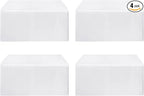 HolidayIdeas Fitted White Table Clothes - 72 x 30 Inch - 4 Pack Rectangle Table Covers for 6 Foot Tables, Polyester Fabric Tablecloths for Parties, Holiday Dinner, Wedding, Trade Show