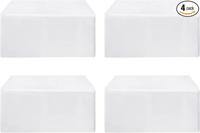 HolidayIdeas Fitted Table Clothes, 4 Pack - 48 x 24 Inch - White Rectangle Tablecloths for 4 Foot Tables, Polyester Fabric Tablecloth for Folding Table, Parties, Holiday Dinner, Wedding, Trade Show