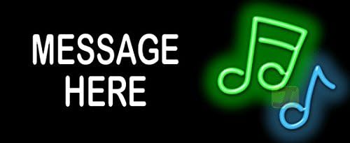 Custom Message Music Notes Neon Sign