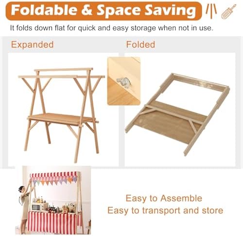 Foldable Vendor Cart with Wheels - Portable Outdoor Concession Stand Booth for Farmers Markets, Street Fairs, and Vending Displays - Commercial Kiosk Stall