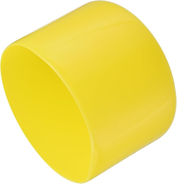uxcell 4pcs Rubber End Caps 75mm ID Vinyl Round Tube Bolt Cap Cover Screw Thread Protectors Yellow, 50mm Height