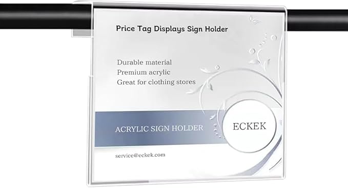 Acrylic Sign Holder Price Tag Displays Sign Holder Ads Display Stand for Retail Store Clothing Price (Horizontal A4 297×210mm/11.69×8.27inches)