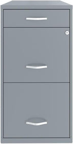 Scranton & Co Set of 2 18" D 3-Drawer Metal Filing Cabinet with Pencil Drawer