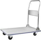 LEADALLWAY Platform Truck 35" Lx21 W Large Size Foldable Push Cart Dolly Aluminum Heavy Duty 800lbs Capacity