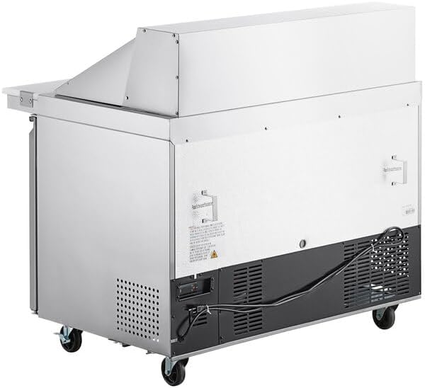 60-Inch Commercial 2-Door Mega Top Stainless Steel Refrigerated Sandwich Prep Table, 15 Cu. Ft. Capacity, with 11.5-Inch Cutting Board, Digital Control, ETL Certified