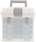 Portable Tool Box - Small Parts Organizer with Drawers and Customizable Compartments for Hardware, Fishing Tackle, Beads or Crafts by Stalwart (White)