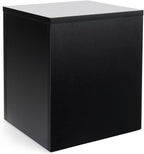 Displays2go Black Retail Display Pedestal with Collapsible Design – Black (WDCUBEBLK1)
