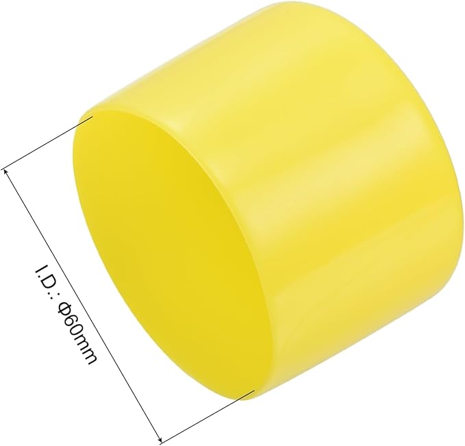 uxcell 10pcs Rubber End Caps 60mm(2 3/8") ID Vinyl Round End Cap Cover Screw Thread Protectors Yellow