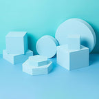 8PCS Geometric Cube Photo Props Set, Hard Foam Photography Background Props for Goods, Crafts, Lipstick, Jewelry, Cosmetics, Makeup Tools, Food (Blue)