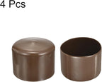 uxcell 4pcs Rubber End Caps 59mm(2 5/16") ID Vinyl Round Tube Bolt Cap Cover Screw Thread Protectors Brown, 40mm Height