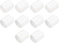 uxcell 10pcs Rubber End Caps 22mm(7/8") ID Vinyl Round End Cap Cover Screw Thread Protectors White
