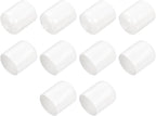 uxcell 10pcs Rubber End Caps 22mm(7/8") ID Vinyl Round End Cap Cover Screw Thread Protectors White