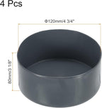 uxcell 4pcs Rubber End Caps 120mm(4 3/4 Inch) ID x 80mm(3 1/8 Inch) H Vinyl Round End Cap Cover Screw Thread Protectors Dark Grey