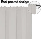 Easy-Going Rod Pocket Blackout Curtains for Bedroom, Room Darkening Window Curtains for Living Room, Thermal Insulated Noise Reduction Solid Window Drapes, 2 Panels(42x54 in, Light Linen)