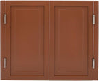 Solid Wood Interior Swing Door with Metal Hinges - Swinging Cafe Doors for Kitchen, Stairs, Bedroom Entrance & Partition (Brown, 39.37"X35.43")