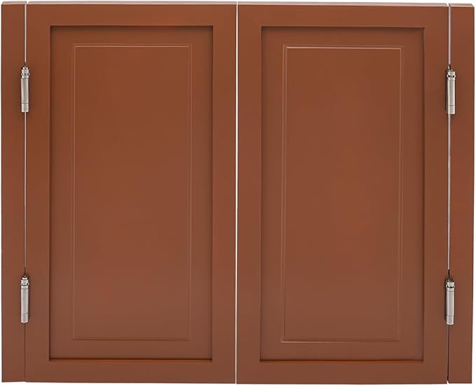Solid Wood Interior Swing Door with Metal Hinges - Swinging Cafe Doors for Kitchen, Stairs, Bedroom Entrance & Partition (Brown, 39.37"X35.43")