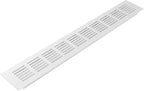 Vent Systems 15.75 x 2.36 (Outer Size) Air Supply Ventilation Grille - White Aluminum Rectangle Intake/Exhaust Door Vent Deflector - HVAC for Home Improvement Floor, Wall Duct Cover