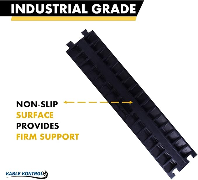 Kable Kontrol Atlas Heavy Duty Cable Protector Ramp - 1 Channel Bulk Wholesale Pallet - 20 Pcs - 39" Long Black & Yellow - 24,000 Lbs Capacity - Rubber Speed Bump Wire Protector Cord Cover - CP9896