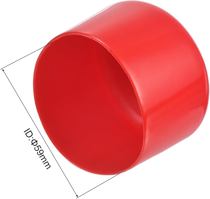 uxcell 10pcs Rubber End Caps 59mm ID Vinyl Round End Cap Cover Screw Thread Protector Red
