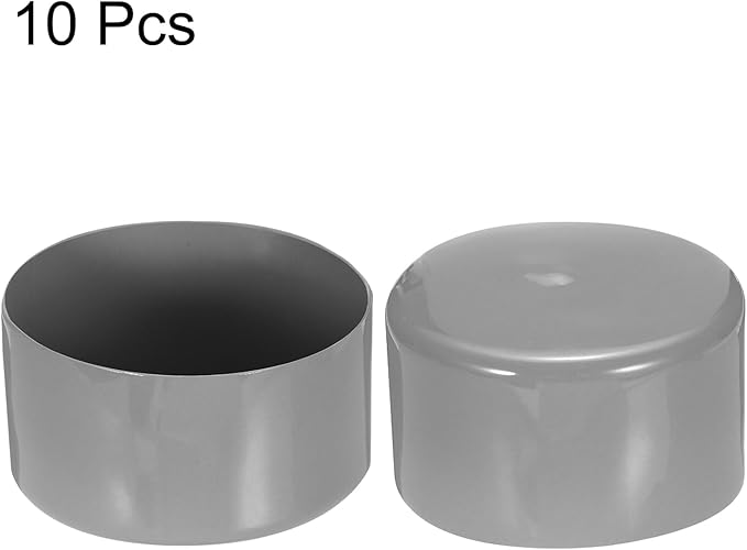 uxcell 10pcs Rubber End Caps 75mm ID Vinyl Round End Cap Cover Screw Thread Protector Light Gray