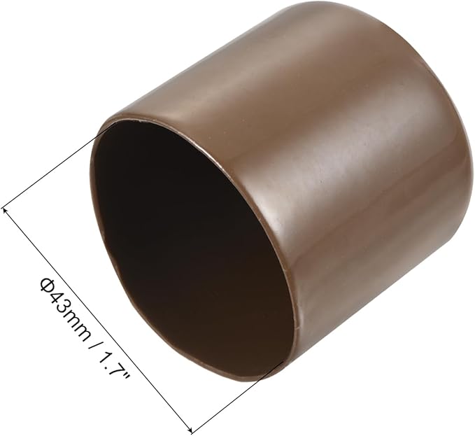 uxcell 10pcs Rubber End Caps 43mm ID Vinyl Round End Cap Cover Screw Thread Protectors Brown
