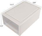 Readsky 12 Quart Plastic Stacking Storage Drawer, Plastic Storage Drawer Unit, 3 Packs