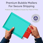 Teal Small Poly Bubble Mailers 6x10 inch #0 | Self Seal Padded Envelopes | Cushioned Bubble Mailer | Usable Size 6x9 | WaterProof | Lightweight mailing Shipping Bags | 250 Pack Bulk
