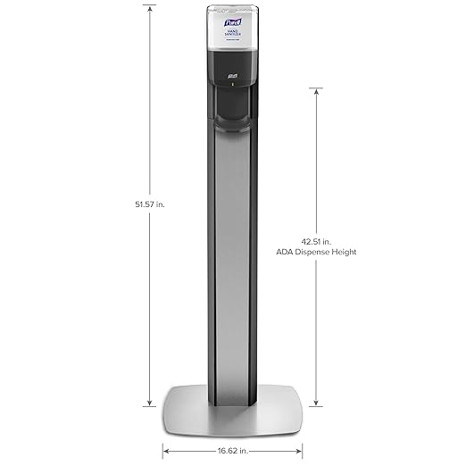 PURELL MESSENGER Floor Stand with ES6 Automatic Dispenser, Graphite (Pack of 1) - 7316-DS-SLV