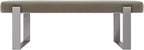 VANT Upholstered Bed Bench - Velvet Sand Storm - Brushed Nickel - Contemporary Modern, Bedroom Bench Seat, Hallway, or Entryway