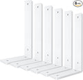 White Floating Shelf Bracket 6 Inch, 6 Pack Heavy Duty Shelf Brackets, Wall Shelf Bracket for DIY Decorative with Mounting Hardware