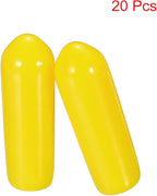 uxcell 20pcs Rubber End Caps 4mm ID Vinyl PVC Round Tube Bolt Cap Cover Screw Thread Protectors Yellow