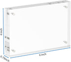 NIUBEE 4x6 Acrylic Picture Frame, Photo Frame 20% Thicker Block,Clear Frameless Acrylic Frames Double Sided,Magnetic frames for Desktop Display