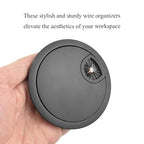 HAHIYO 1Pcs 3.15Inch/80mm Black Zinc Alloy Desk Grommet Wire Grommet Cable Management Cord Hole Cover Desk Wire Hole Insert Wire Organizer for Computer Office Home School Equipment Systems