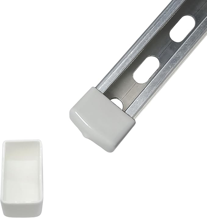 10 Pack Strut Channel Cap, 1-5/8" x 7/8" Plastic White Short End Cap for 13/16" & 7/8" Tall Strut Channel End Cover