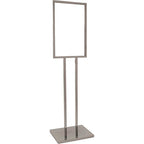 Econoco Bulletin Sign Holder, 14 x 22 Poster Stand with Extra Heavy Raised Base, Chrome
