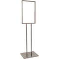Econoco Bulletin Sign Holder, 14 x 22 Poster Stand with Extra Heavy Raised Base, Chrome